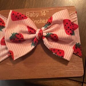 Baby Pink Strawberry Bow Headband - Kids Accessories